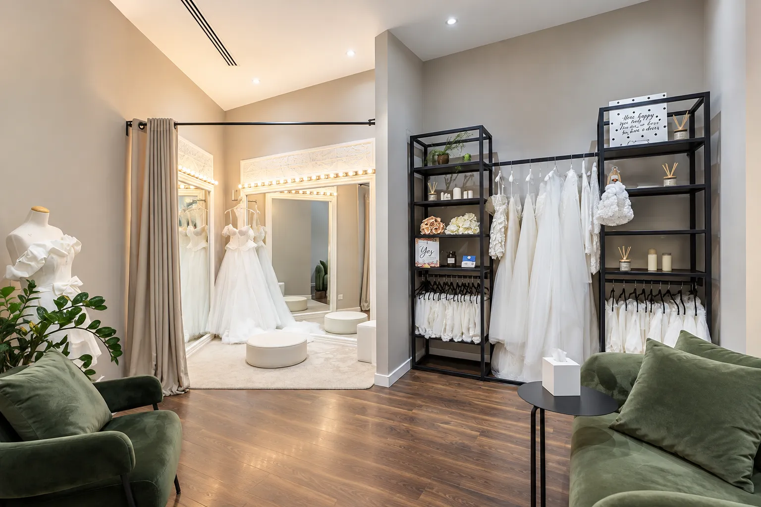 Fitting room at Vanila wedding boutique Dubai